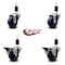 Service Caster 3'' Solid Poly Wheel Swivel 1-3/8'' Expanding Stem Caster Set 2 Brakes, 4PK SCC-EX20S314-SPUS-2-PLB-2-138 - alternate 2